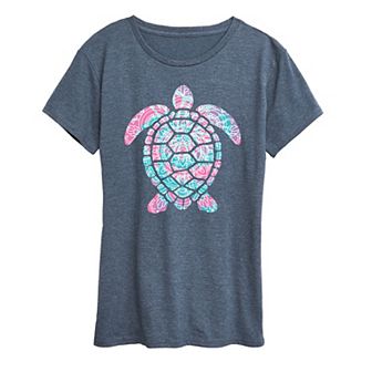 Women's Tie Dye Mandala Turtle Graphic Tee