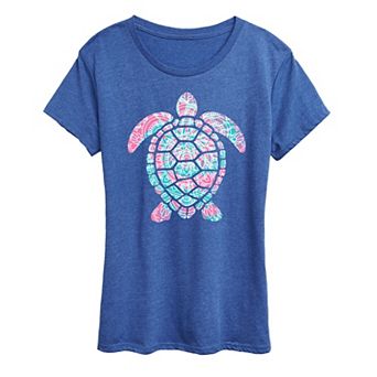 Women's Tie Dye Mandala Turtle Graphic Tee
