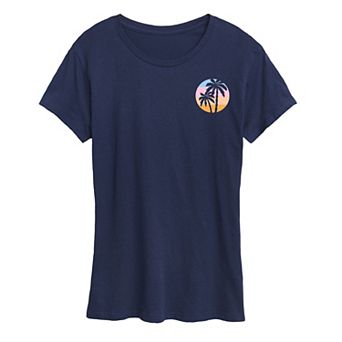 Women's Sunset Palm Trees Graphic Tee