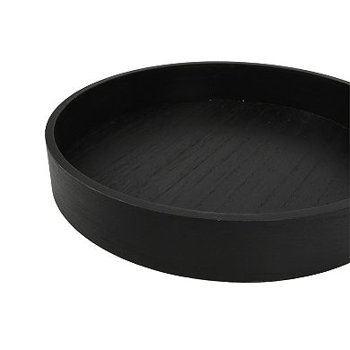 Simple Dark Round Decorative Tray Table Decor