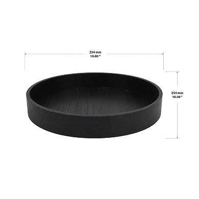 Simple Dark Round Decorative Tray Table Decor