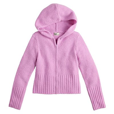 Girls 6 20 SO Full Zip Sweater Hoodie in Regular Plus Size