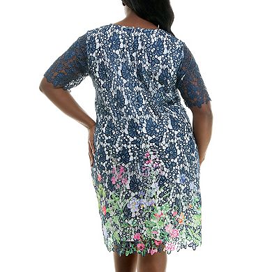 Plus Size Nina Leonard Print Sheath Dress