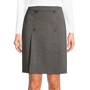 Women's Lands' End School Uniform Ponte Button Front Skort