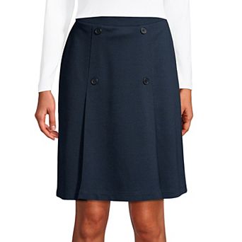 Women's Lands' End School Uniform Ponte Button Front Skort