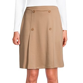 Women's Lands' End School Uniform Ponte Button Front Skort