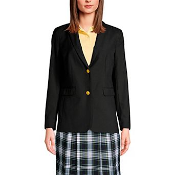 Women's Lands' End School Uniform Hopsack 2-Button Blazer Jacket