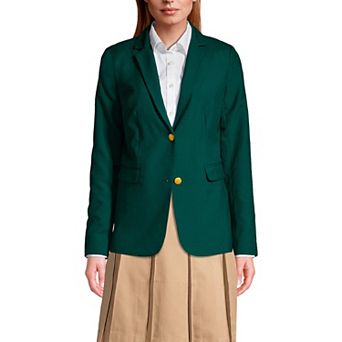 Women's Lands' End School Uniform Hopsack 2-Button Blazer Jacket