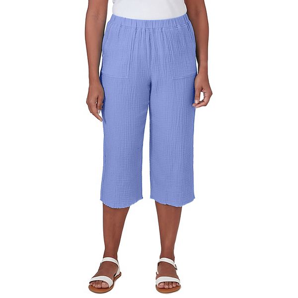Petite Alfred Dunner Double Gauze Capri Pants