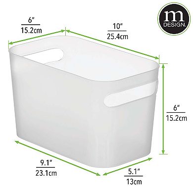 mDesign Una 10" x 6" x 8" Plastic Bathroom Vanity Storage Organizer Bin - 4 Pack