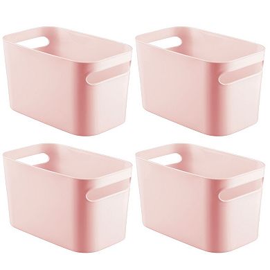 mDesign Una 10" x 6" x 8" Plastic Bathroom Vanity Storage Organizer Bin - 4 Pack