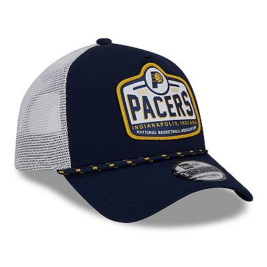 Men's New Era Navy Indiana Pacers 2024 NBA All-Star Game A-Frame 9FORTY Trucker Hat