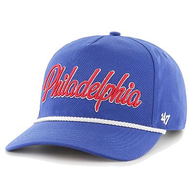 Men's '47 Royal Philadelphia 76ers Overhand Logo Hitch Adjustable Hat