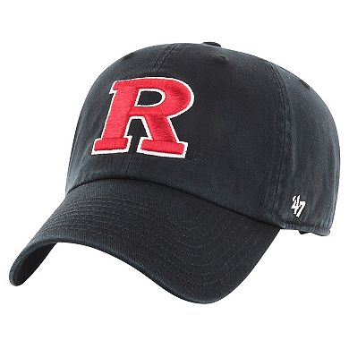 Men's '47 Black Rutgers Scarlet Knights Vintage Clean Up Adjustable Hat