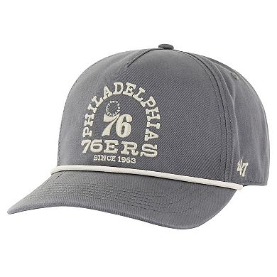Men's '47 Charcoal Philadelphia 76ers Canyon Ranchero Hitch Adjustable Hat