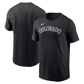 Men's Nike Black Colorado Rockies Fuse Wordmark T-Shirt