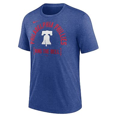 Men's Nike Heather Royal Philadelphia Phillies Swing Big Tri-Blend T-Shirt