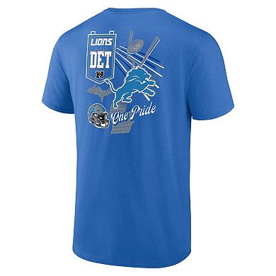 Men's Fanatics Branded Blue Detroit Lions Split Zone T-Shirt