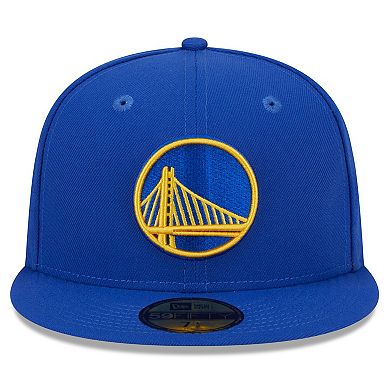 Men's New Era Royal Golden State Warriors Rally Drive Side Patch 59FIFTY Fitted Hat