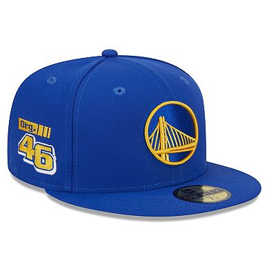 Men's New Era Royal Golden State Warriors Rally Drive Side Patch 59FIFTY Fitted Hat