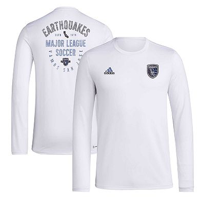 Men's adidas White San Jose Earthquakes Local Stoic Long Sleeve T-Shirt