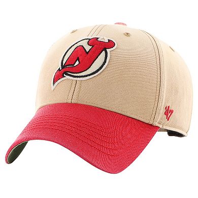 Men's '47 Khaki/Red New Jersey Devils Dusted Sedgwick MVP Adjustable Hat