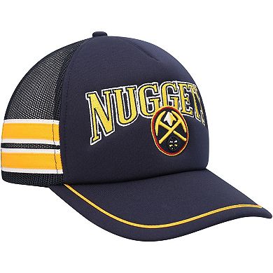Men's '47 Navy Denver Nuggets Sidebrand Stripes Trucker Adjustable Hat