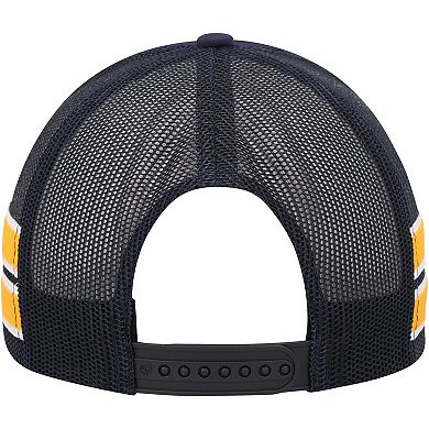 Men's '47 Navy Denver Nuggets Sidebrand Stripes Trucker Adjustable Hat