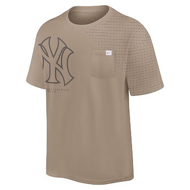 Men's Nike Khaki New York Yankees Statement Max90 Pocket T-Shirt
