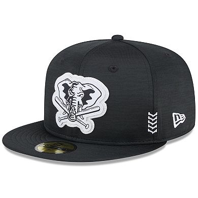 Men's New Era  Black Oakland Athletics 2024 Clubhouse 59FIFTY Fitted Hat