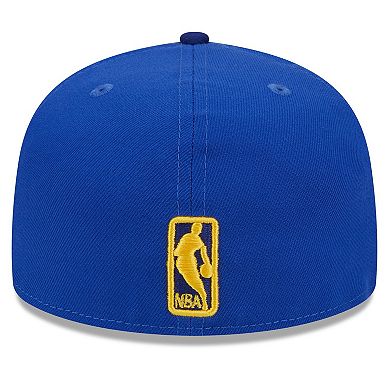 Men's New Era Royal Golden State Warriors Rally Drive Checkerboard 59FIFTY Crown Fitted Hat