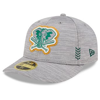 Men's New Era Gray Oakland Athletics 2024 Clubhouse Low Profile 59FIFTY Fitted Hat