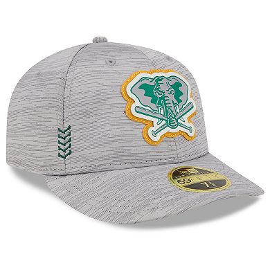 Men's New Era  Gray Oakland Athletics 2024 Clubhouse Low Profile 59FIFTY Fitted Hat