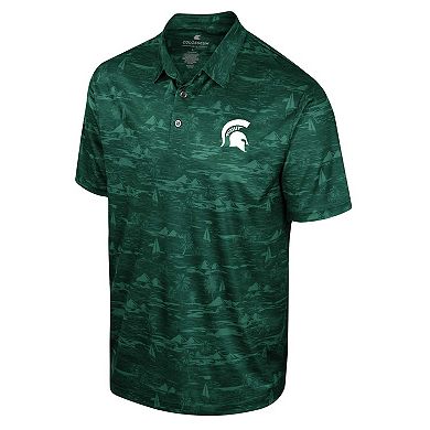 Men's Colosseum Green Michigan State Spartans Daly Print Polo