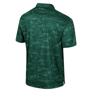 Men's Colosseum Green Michigan State Spartans Daly Print Polo