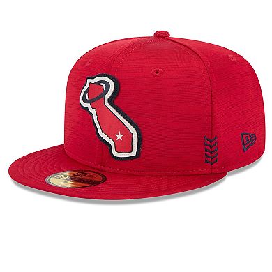 Men's New Era Red Los Angeles Angels 2024 Clubhouse 59FIFTY Fitted Hat