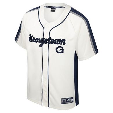 Men's Colosseum Cream Georgetown Hoyas Ruth Button-Up Baseball Jersey