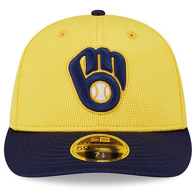 Men's New Era  Gold/Navy Milwaukee Brewers 2024 Spring Training Low Profile 59FIFTY Fitted Hat
