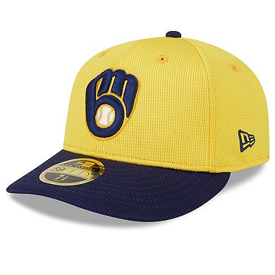Men's New Era  Gold/Navy Milwaukee Brewers 2024 Spring Training Low Profile 59FIFTY Fitted Hat