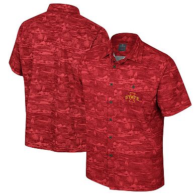 Men's Colosseum Cardinal Iowa State Cyclones Ozark Button-Up Shirt