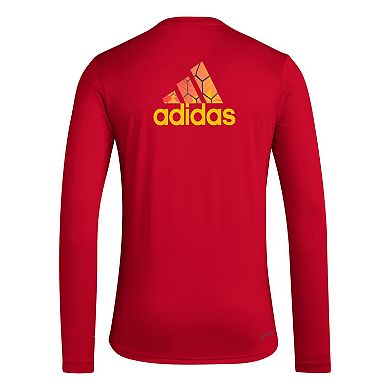 Men's adidas Red Real Salt Lake Local Pop AEROREADY Long Sleeve T-Shirt
