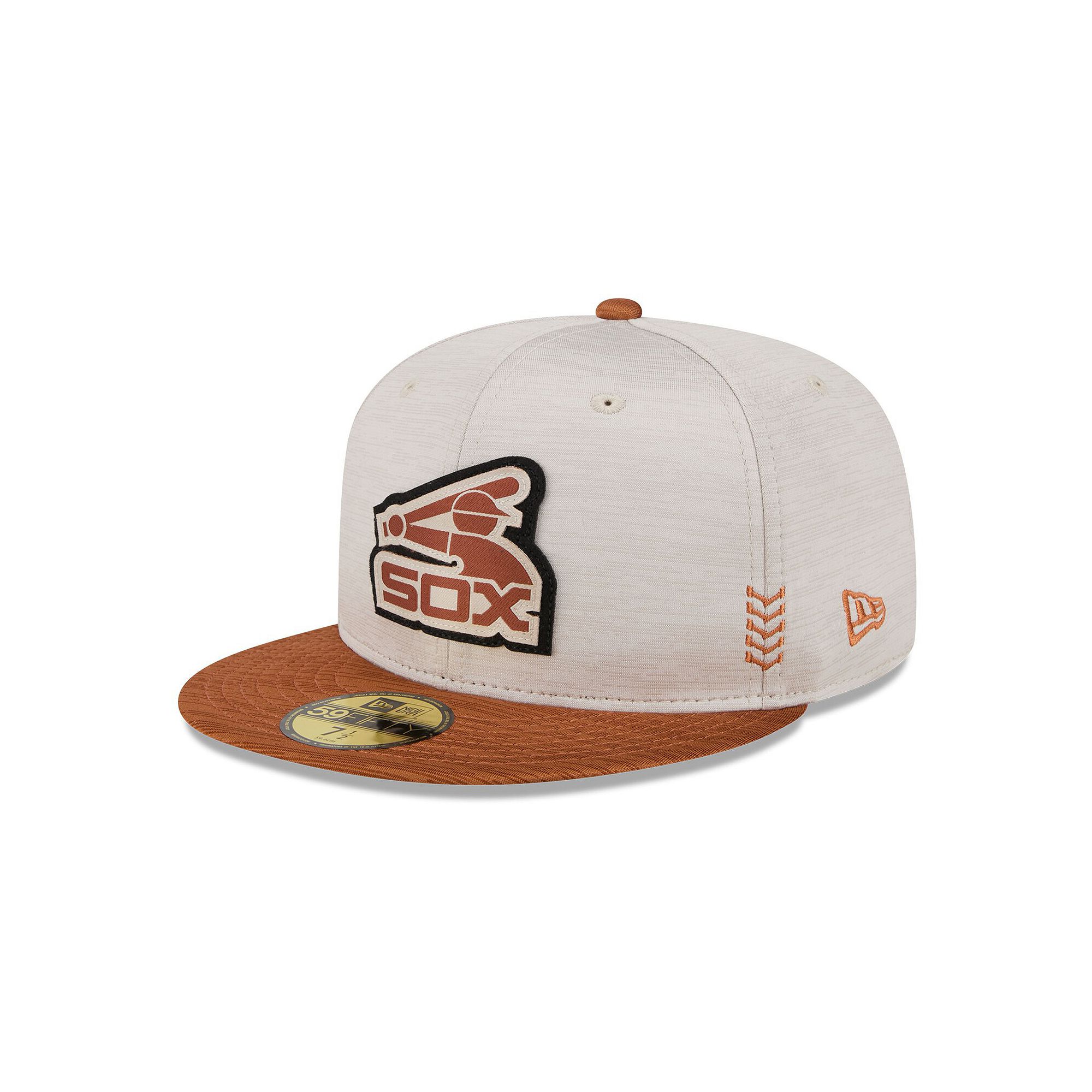 Mens New Era Stone/Brown Chicago White Sox 2024 Clubhouse 59FIFTY Fitted H