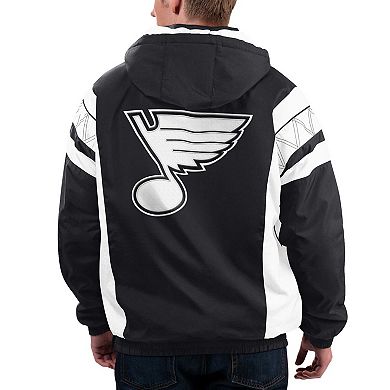 Men's Starter Black St. Louis Blues Home Team Half-Zip Hoodie Jacket