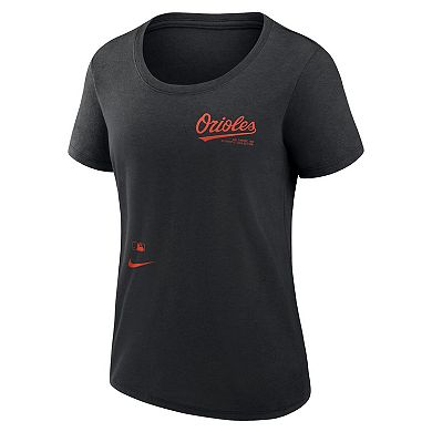 Women's Nike Black Baltimore Orioles Authentic Collection Performance Scoop Neck T-Shirt