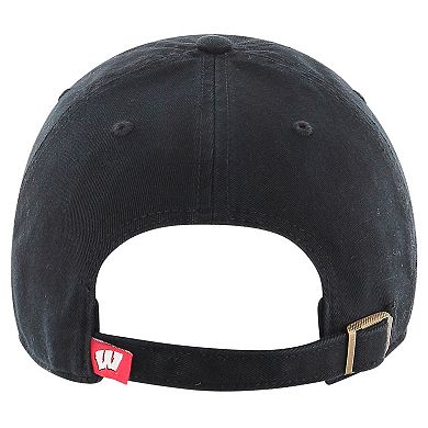 Men's '47 Black Wisconsin Badgers Clean Up Adjustable Hat