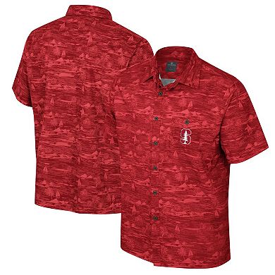 Men's Colosseum Cardinal Stanford Cardinal Ozark Button-Up Shirt