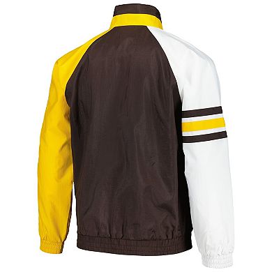 Men's Starter Brown/Gold San Diego Padres Elite Raglan Half-Zip Jacket