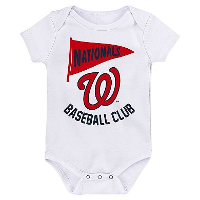Newborn & Infant Fanatics Branded Washington Nationals Fan Pennant 3-Pack Bodysuit Set