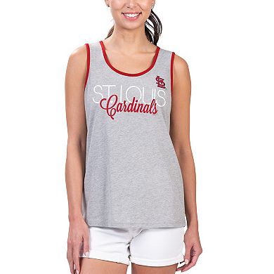 Women's G-III 4Her by Carl Banks Gray St. Louis Cardinals Fastest Lap Tank Top