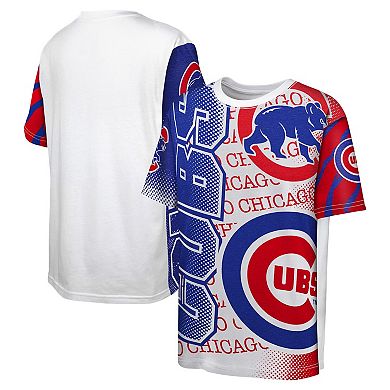 Youth Fanatics Branded White Chicago Cubs Impact Hit Bold T-Shirt